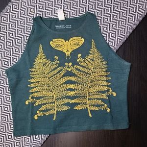 Grizzylove Stretchy Crop Top Moth and Fern